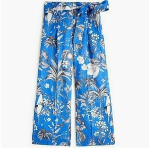 J. Crew women’s linen high rise belted wide leg Ratti Tropical Toil print 10